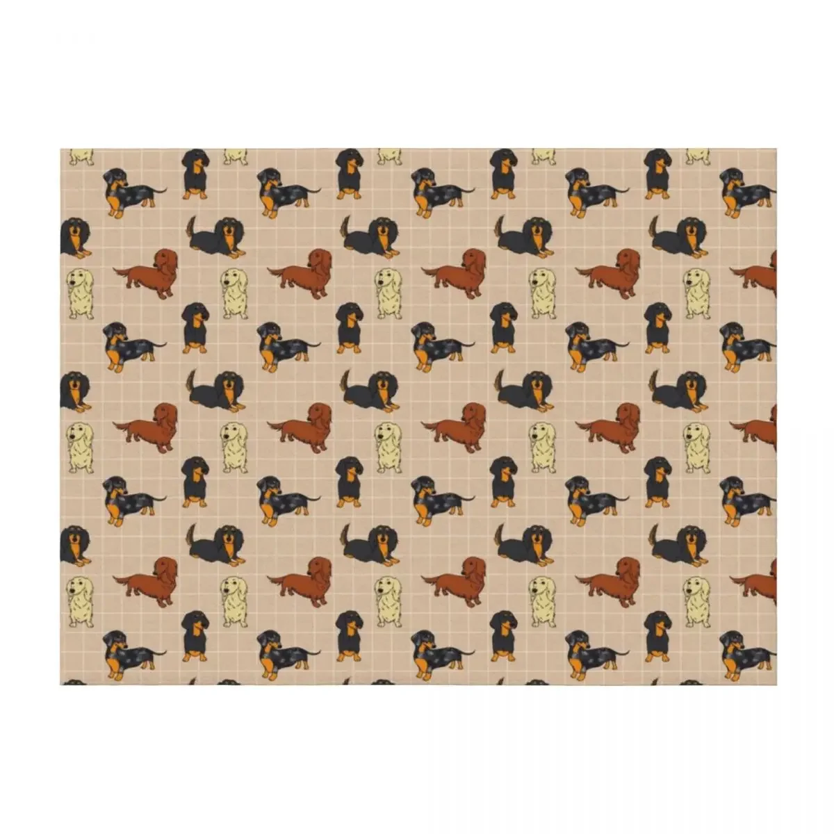 

Dachshund All Day Long Cream Throw Blanket Extra Large Throw Polar Flannel Fabric Bed Blankets