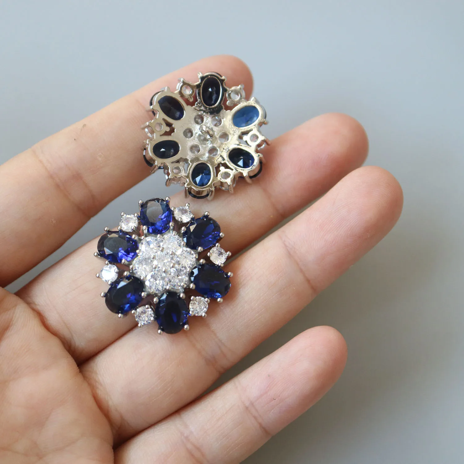 5pc Luxury Crystal Buttons Rhinestone Cubic Zirconia Button for Clothes Decorative CZ Sewing Cashmere Knit Cardigan