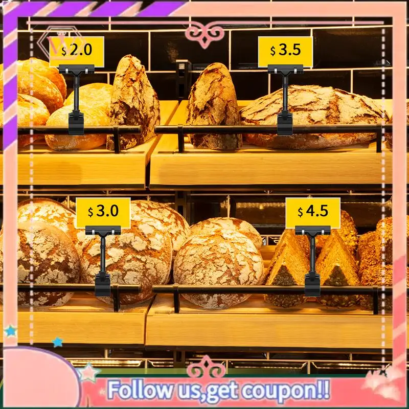 

Upgraded 10PCS Adjustable Plastic Sign Holder,Clip-On Style Double Head Display Clips Rotating Reuse Sign Price Tag For Store
