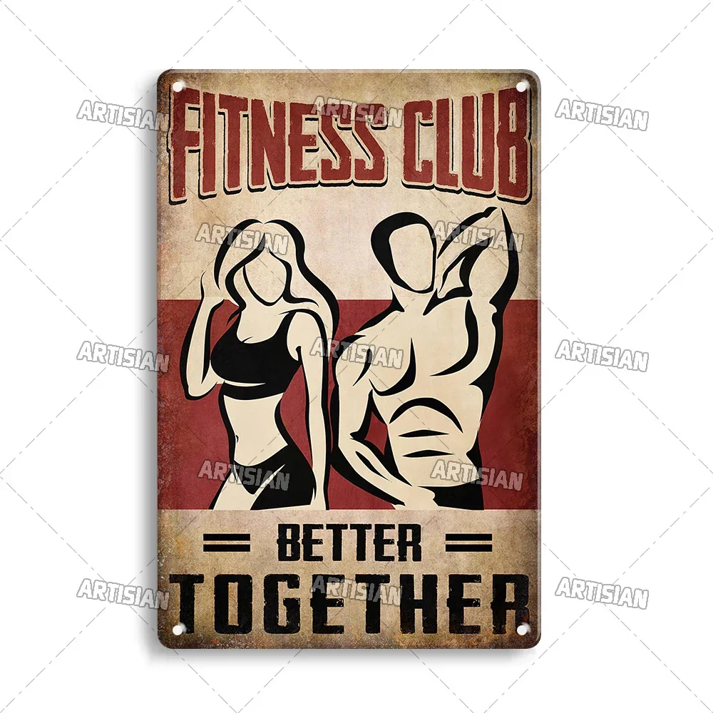 ملصق K kunstler lustige Sport Metall Zeichen Fitness Zinn ملصق استوديو اللياقة البدنية ديكور Platte عصا الديكور المرآب بار نادي الحانة