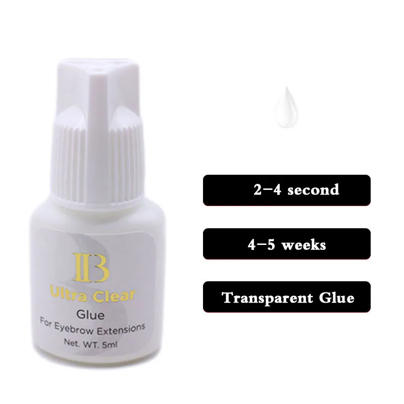 5 Bottles IBeauty Ultra Clear Glue For Eyelash Extensions 5ml Korea Original Transparent Fast Drying Adhesive IB White Cap