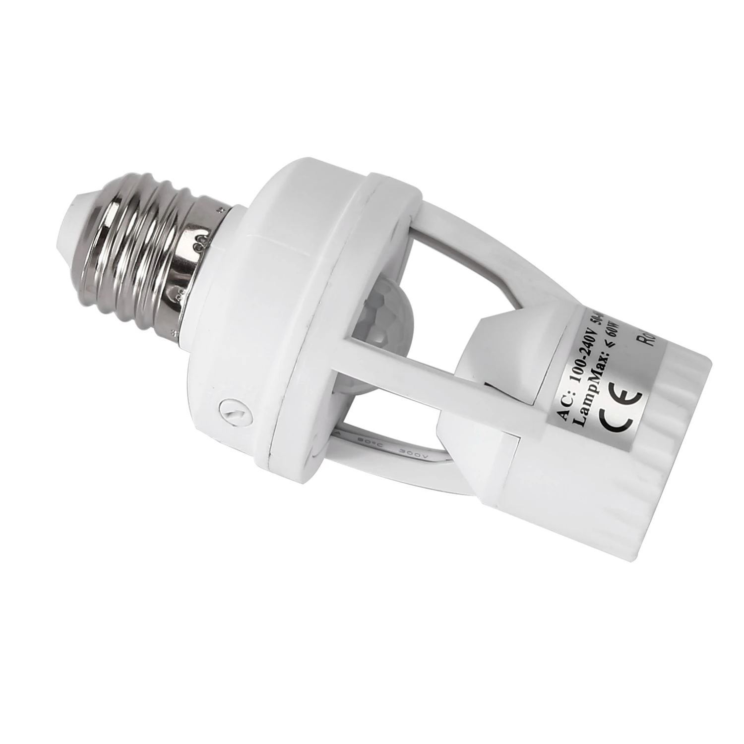 Sensor de movimiento de inducción Pir, Base DE INTERRUPTOR de enchufe, soporte de lámpara de bombilla Led, E27, infrarrojo, humano, CA 110-220V, 360 grados