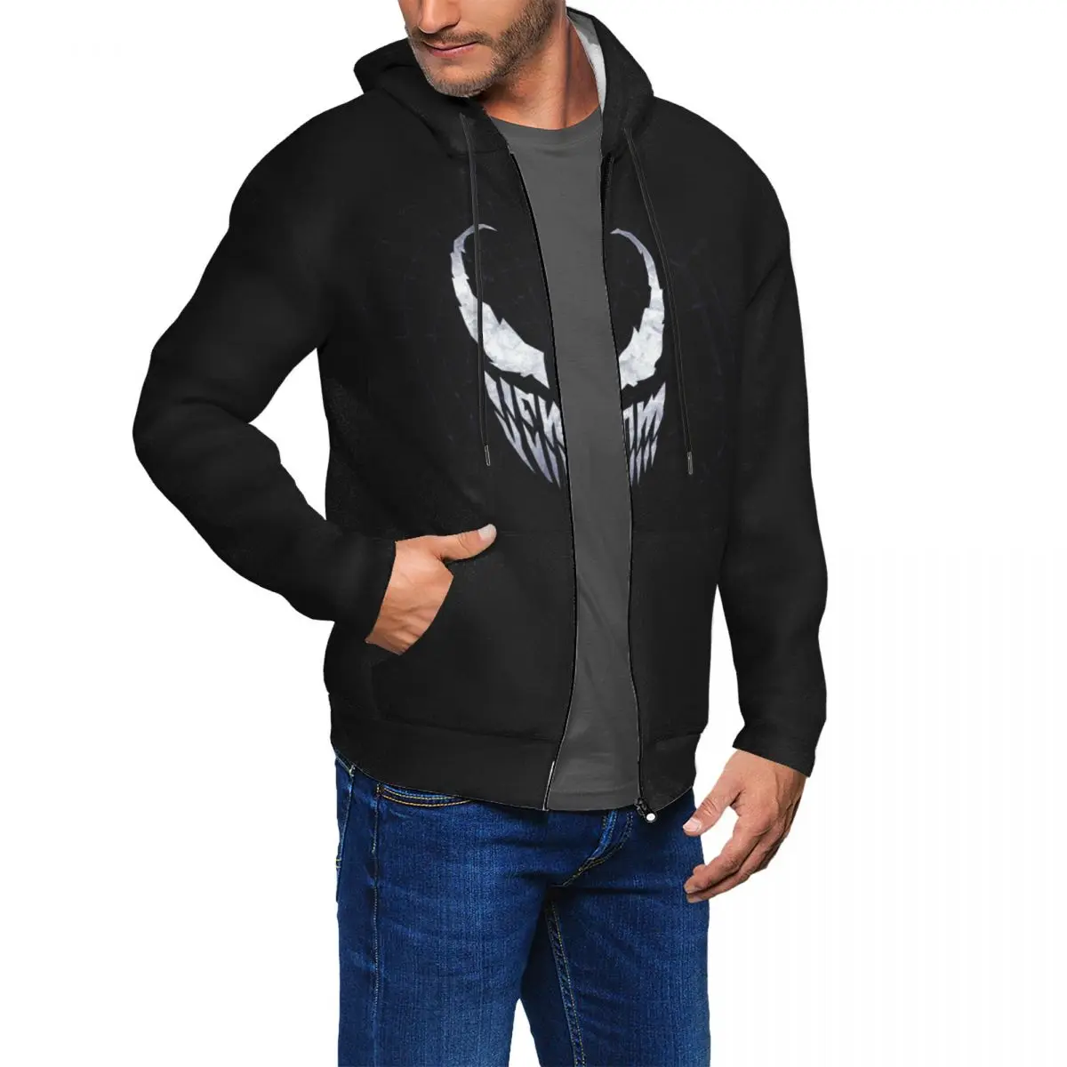 Sudadera con capucha clásica Marvel Venom Film Tops para hombre Sudaderas con capucha Hipster para invierno