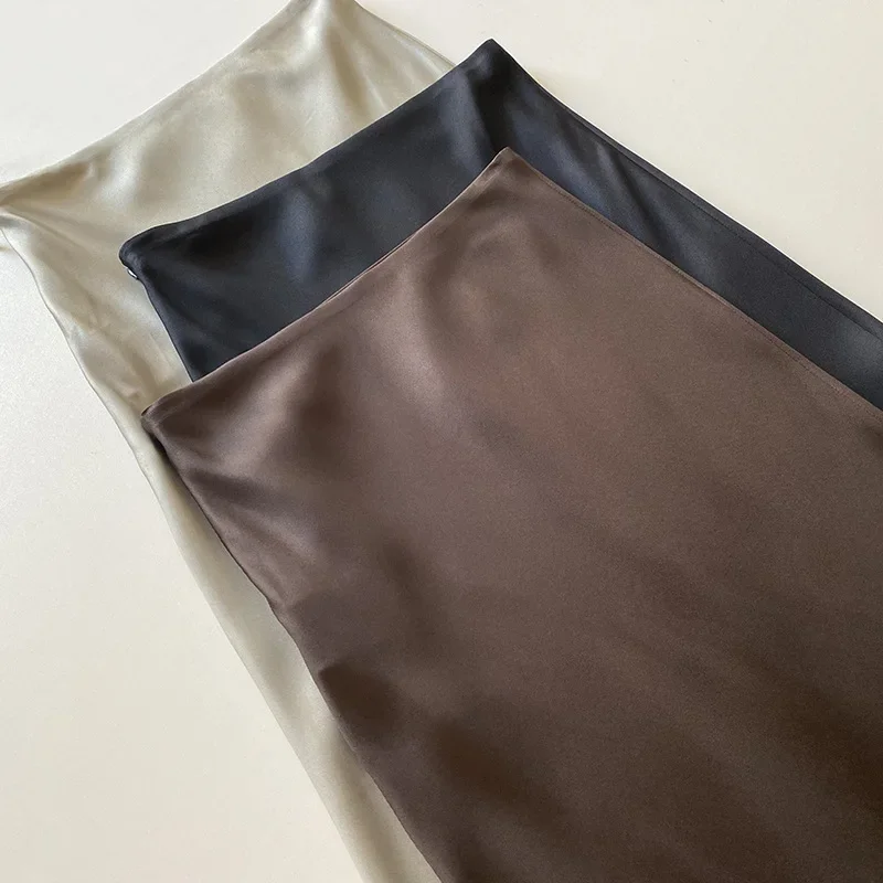 

High-rise A-line Light Skirt In Satin-twill