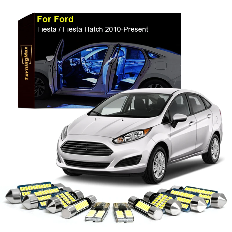 

Canbus Interior Lighting LED Bulbs Kit Package For Ford Fiesta Hatch 2010-Now Trunk Dome Map Lights Indoor Lamps Car Accessories