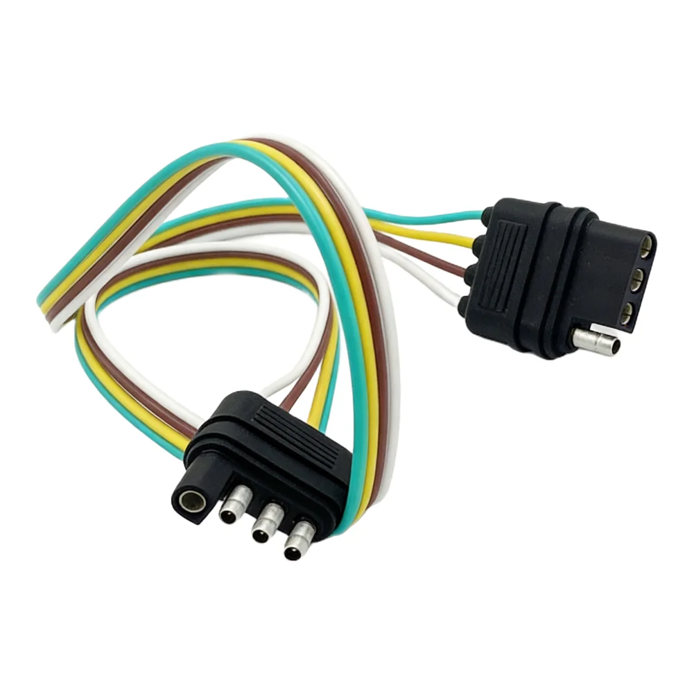 Extended Length Cable Trailer Wiring Harness Trailer Setup 24 Feet Seamless Integration Secure 4-Pin Connection