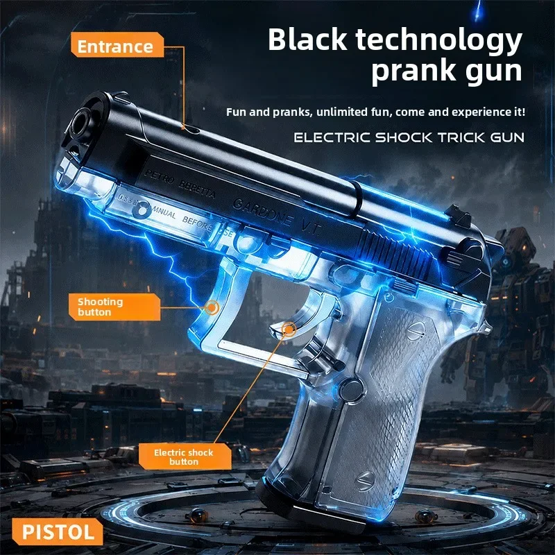 Novelty Shock Prank Toy Gun Keychain Portable Gag Joke Gadget Harmless Trick Toy For Party Prank Fun Surprise Birthday Gift