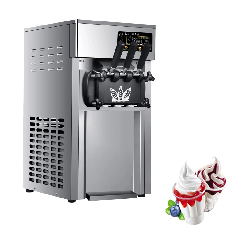 Commercial Ice Cream Machine 1200W Hard Serve Ice Cream Maker with LED Display Screen Auto Shut-Off Timer