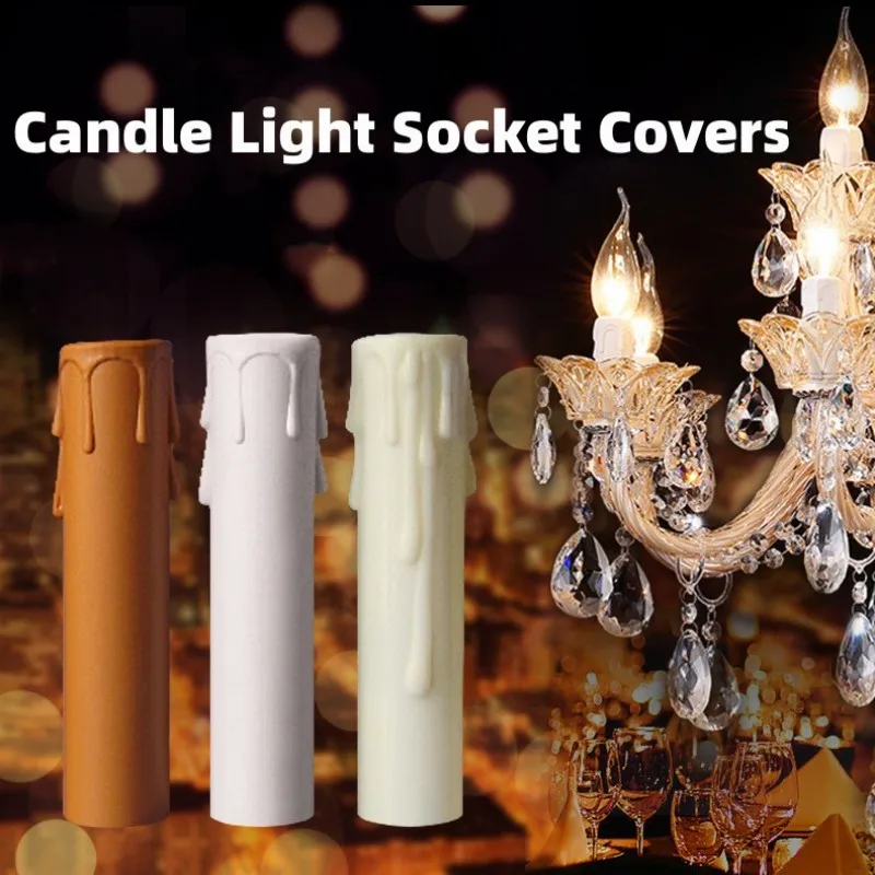 10Pcs Candle Tube Table Lamp Base Candle Lamp Holder Tube Candle Lamp Base Sleeve Candle Bulb Base Cover for E12 Chandelier