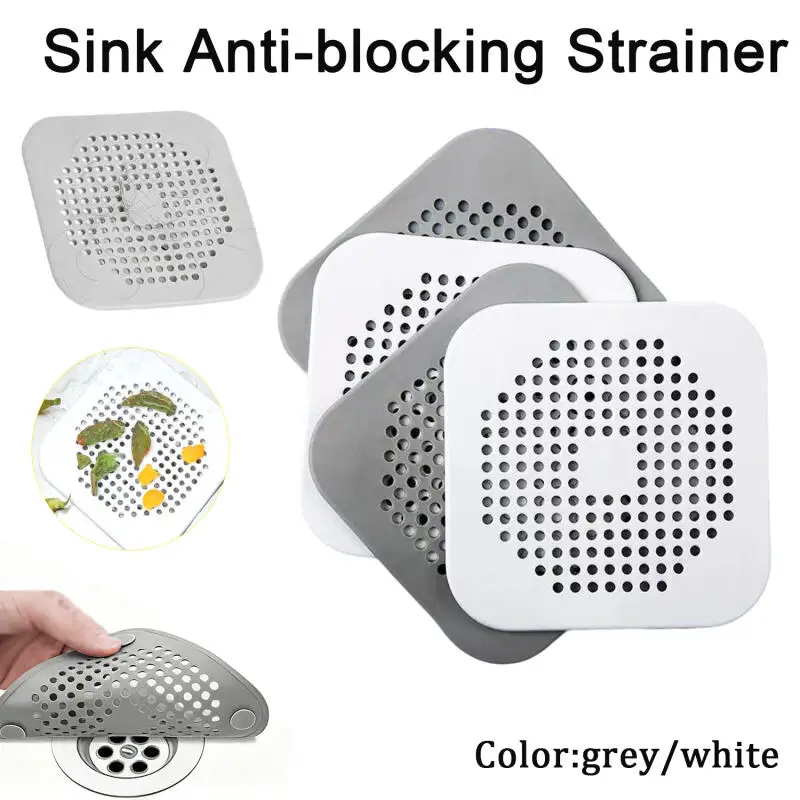 

8/4pcs Hair Catcher Filter Sink Anti-blocking Strainer Bathtub Shower Floor Silicone Stopper Cover Kitchen Bathroom Accessor