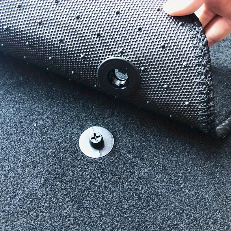 10pcs Car Floor Mat Fixing Buckle Universal Foot Mat Anti Slip Carpet Fixed Circular Buckle Easy To Install Car Accessory