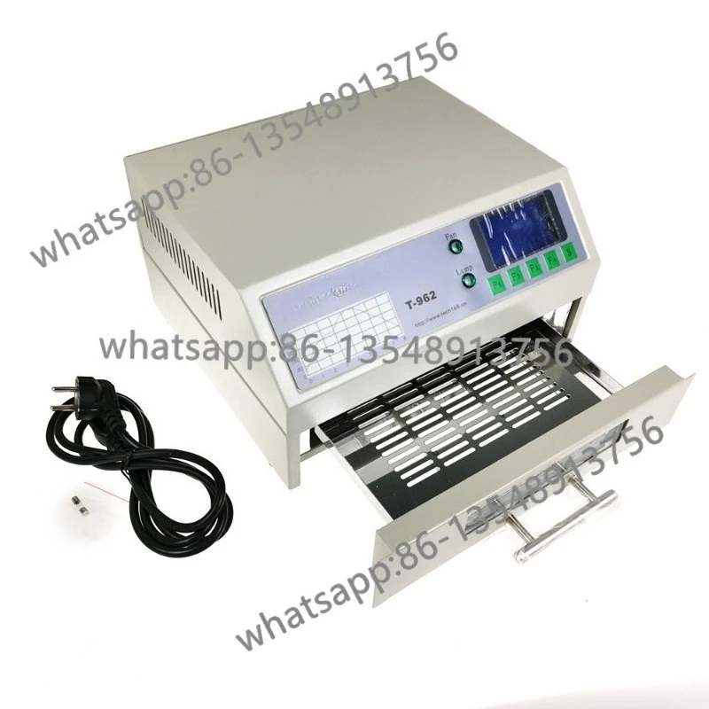 

T-962 desktop forno de refluxo infravermelho ic aquecedor máquina de solda 800w 180x235mm t962 para bga smd smt retrabalho