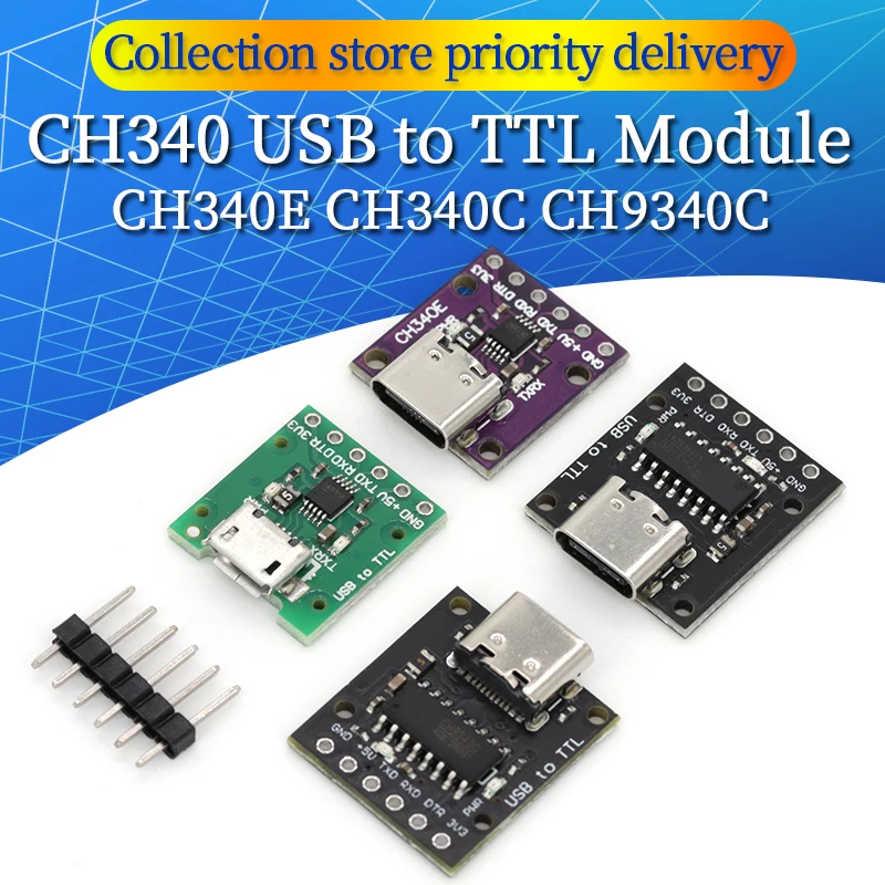 CH340E USB to TTL Serial Converter,5V/3.3V Alternative CH340G Module For Arduino Pro mini downloader replaces CH340C CH9340