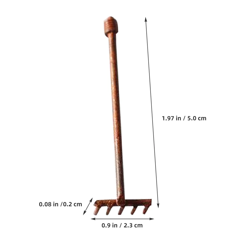 

4pcs Miniature Garden Tools Set Vintage Metal Decor For Fairy Garden Landscaping Balcony Mini Tool Ornament Micro Landscape