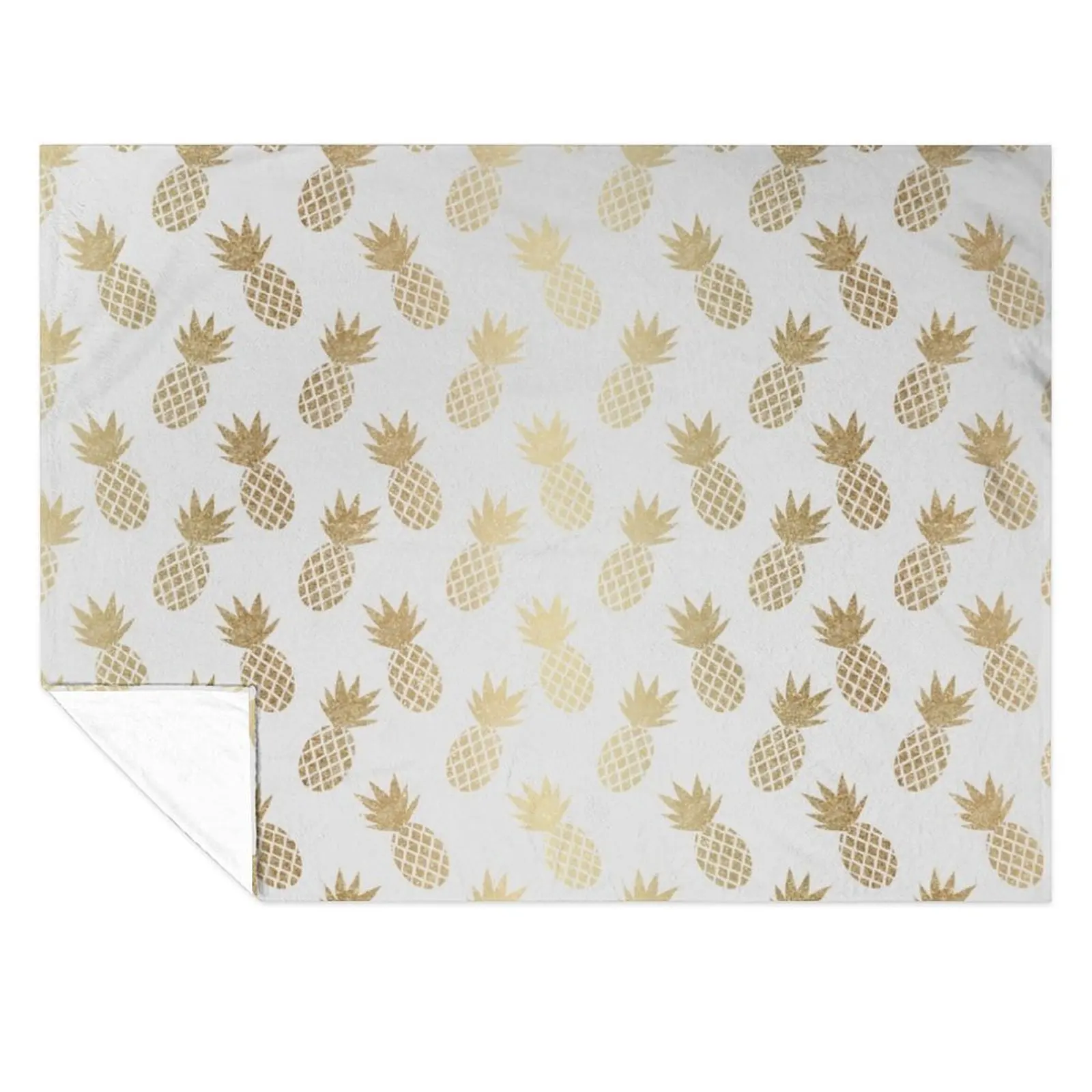 

Gold Pineapple Pattern Throw Blanket Sofas halloween Summer Beddings Furry Blankets