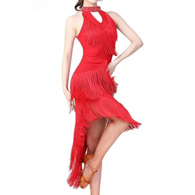 

Women Shiny Fringe Halter Neck Dress Roaring Flapper Gatsby Latin Dance Sexy Sparkly Sequins Bodycon Dress