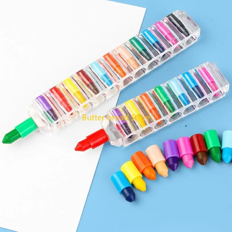 W89C Clate Art Art Crayon for Kids Toddler 8 Color Building Builds Oil Pastels Toddler Crayon for Art Drawing Coloring Book