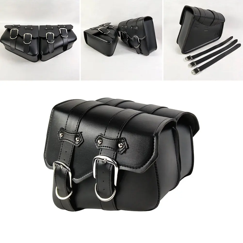 

1 Pair Motorcycle Hanging Bag PU Waterproof Tool Storage Saddlebag Large Capacity Motorcycle Pouch Black