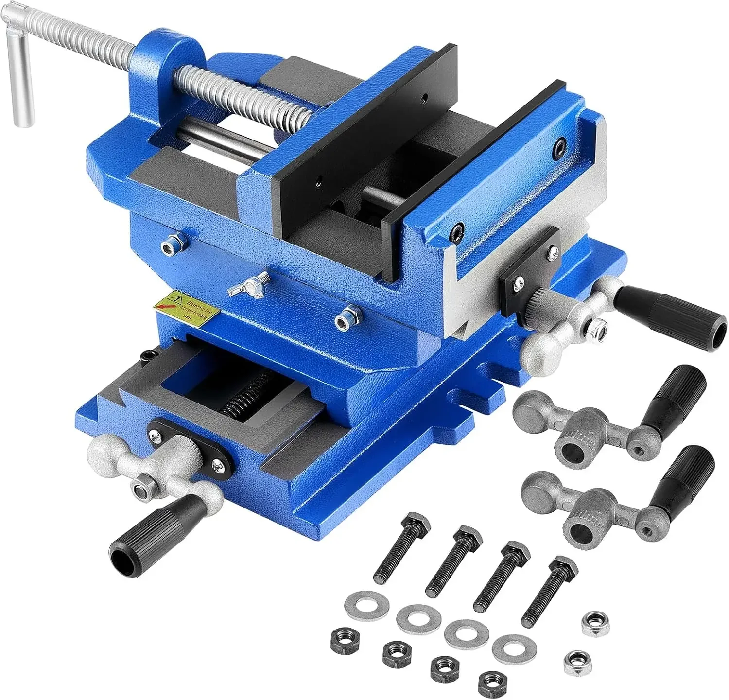 Cross Slide Drill Press Vise, 6 Inch Jaw Width, 2 Way X-Y Axis Bench Vise, 5.7 Inch Max Jaw Opening, Heavy Duty Cast Iron, Workb