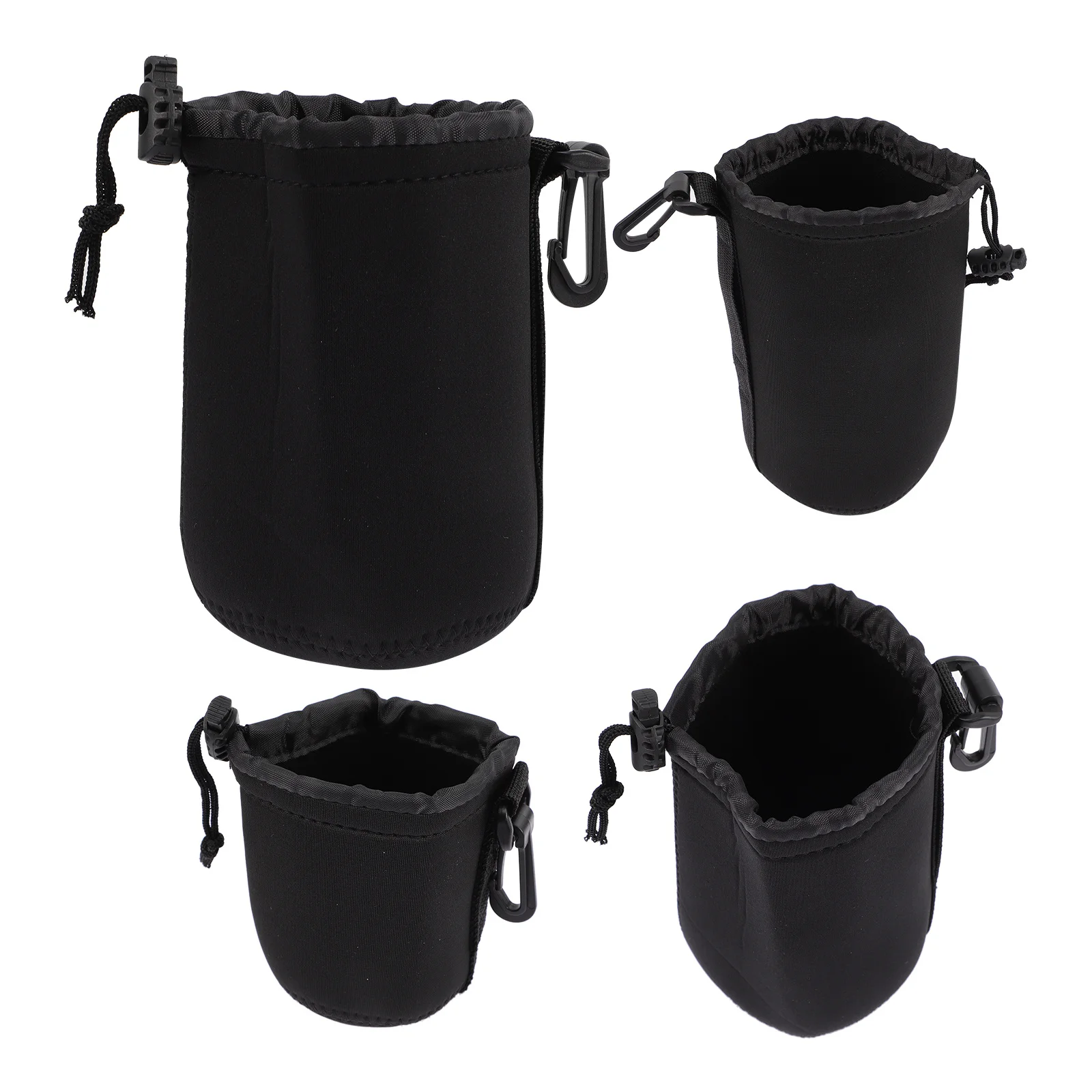 

4Pcs Camera Lens Case Neoprene Waterproof Shock Resistant Bag Protective Pouch for Camera Lens Storage Accessories