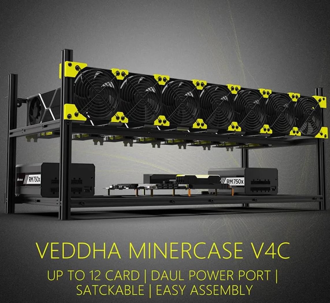 Корпус VEDDHA V4C для 8-12 GPU – обзор и цена Gpu Mining Rig Frame 8 Gpu