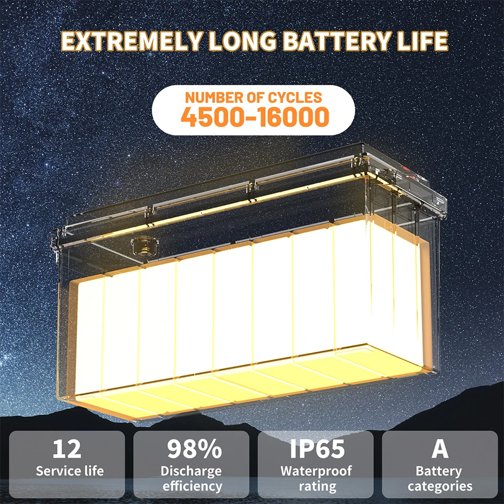 RVLithTime 12V 200Ah LiFePO4 Battery 2560Wh with 200A BMS,  Low-Temperature Protection, IP65, 6000+ Deep Cycles Lithium Battery For RV, Vans, Trolling Motor, Off-grid, Solar Energy Storage, 5-Year Warranty