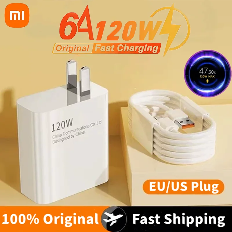 Xiaomi Fast Charger Total 120W Muti 5 Ports Quick Charge Type C PD/QC 3.0 High Speed Fast Charging For iPhone 15 14 Wall Adapte