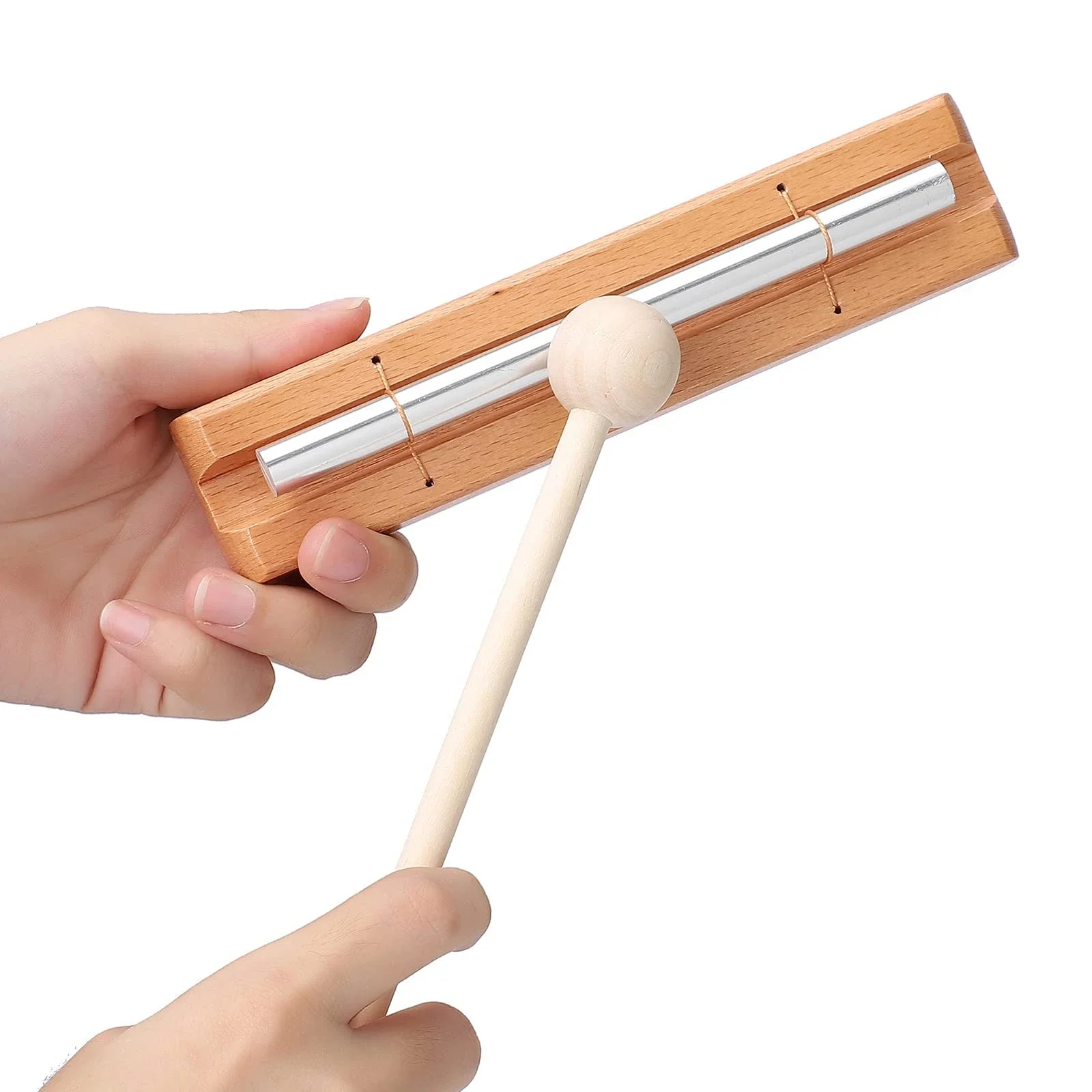 Miwayer Meditation Chime Solo Percussion Instrument with Mallet for Prayer Yoga Eastern Energies Musical Chime Toys for Children