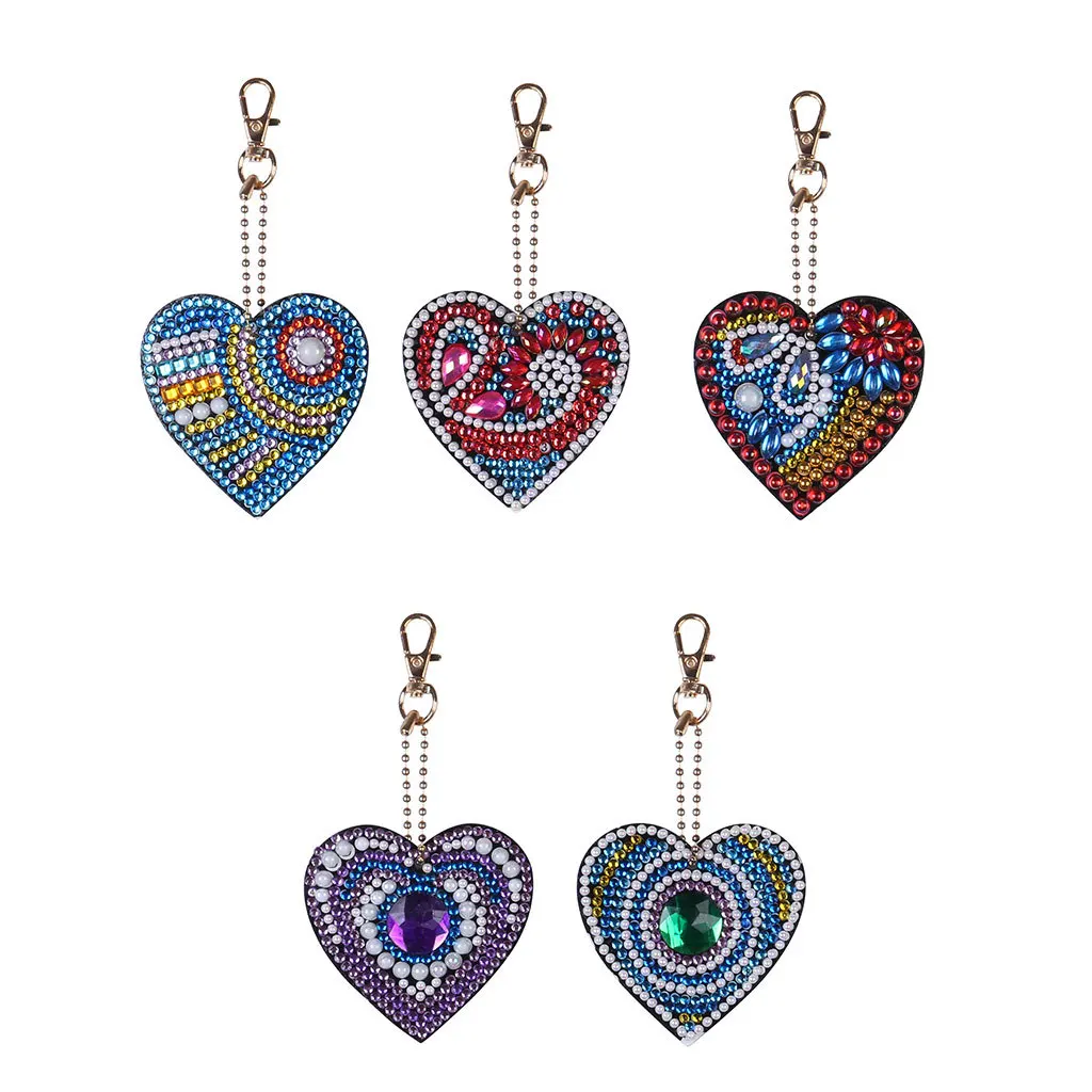 

5D Diamond Set Keychain DIY Mosaic Valentine's Day Love Series Diamond Art Adult and Children's Wallet Handbag Decorative Gift