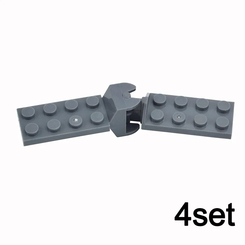 Technical Hinge Thin Plate Brick 2 x 4 with Articulated Joint 4Set Compatible with 3640 3639 Building Block Kid Educational Toys