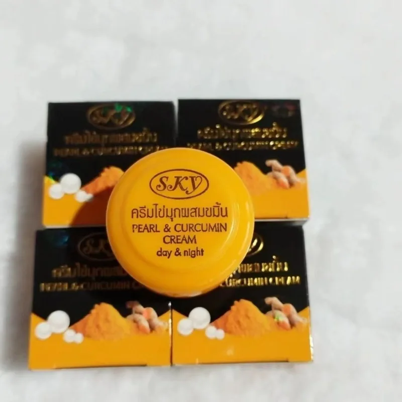 

Thailand SKY Turmeric Day Night Reduce Black Spots Freckles Acne Tighten Pores Eliminate Wrinkles Whitening 20g