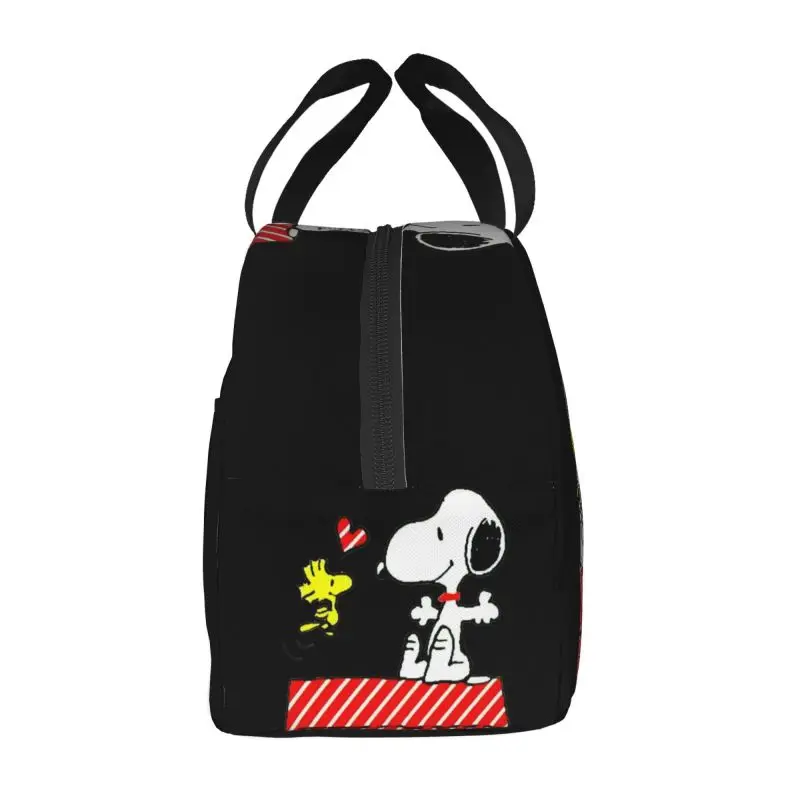 Custom Cartoon Snoopy Red Stripe Disney Thermal Insulated Lunch Bag Resuable Lunch Container for Work School Storage Food Box