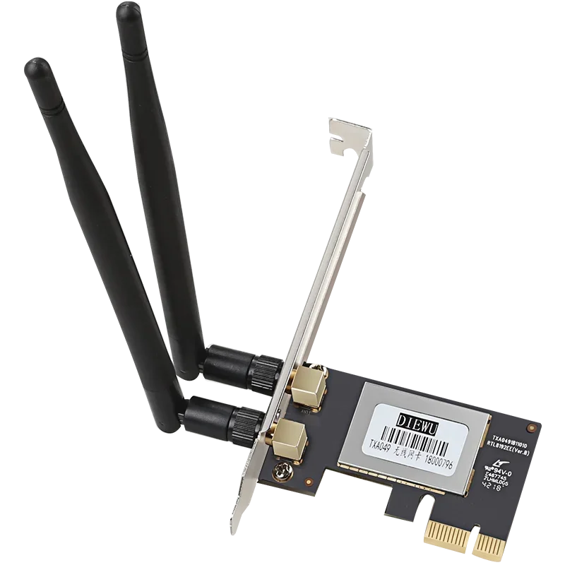 DIEWU desktop PCIe WIFI wireless 300Mbps lan card mini pci-e 2 antenna