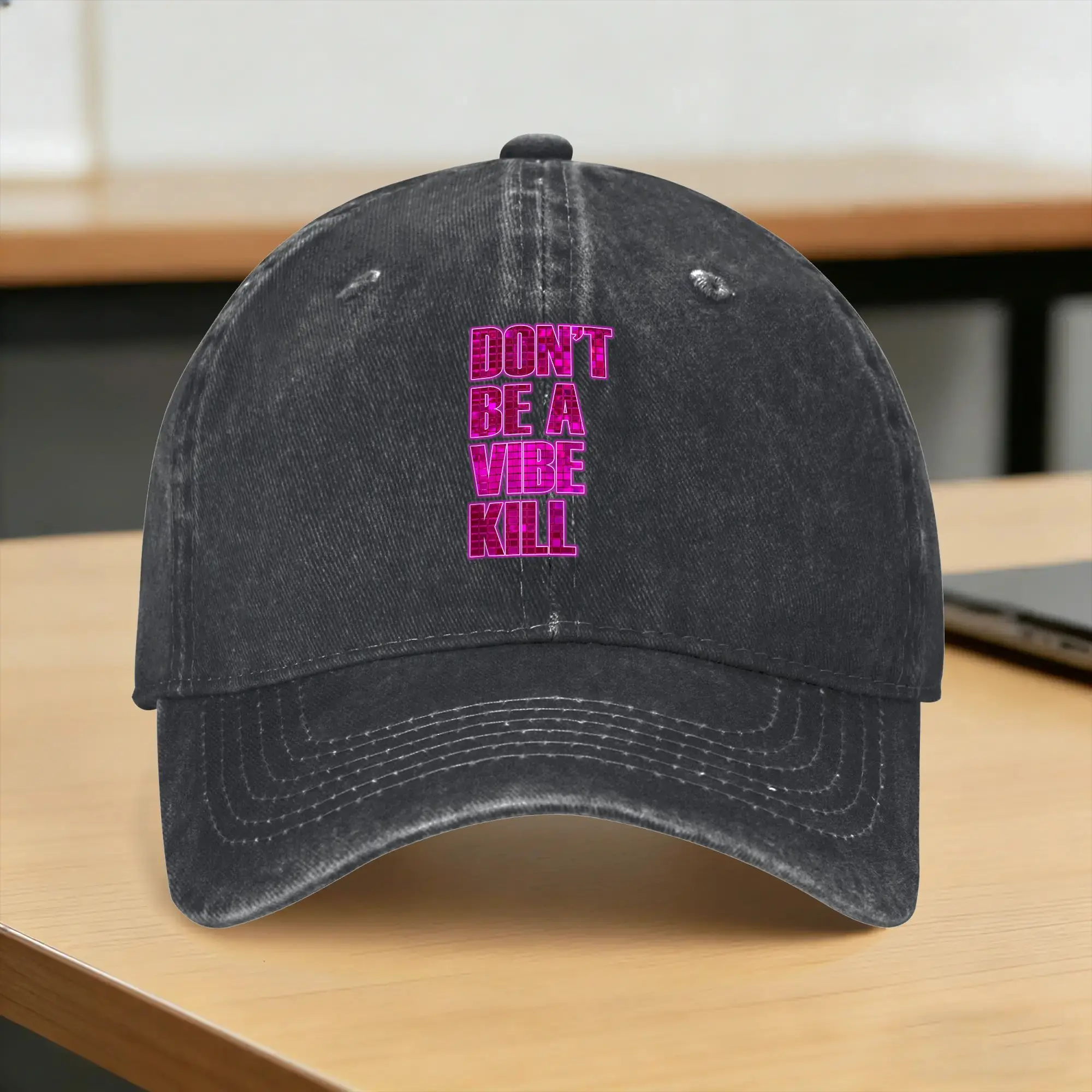 Don’t Be A Vibe Kill Inappropriate Funny Retro Quote Casual Baseball Cap  Running Hippie Trucker Hat Summer Hot Sale Unisex Cap