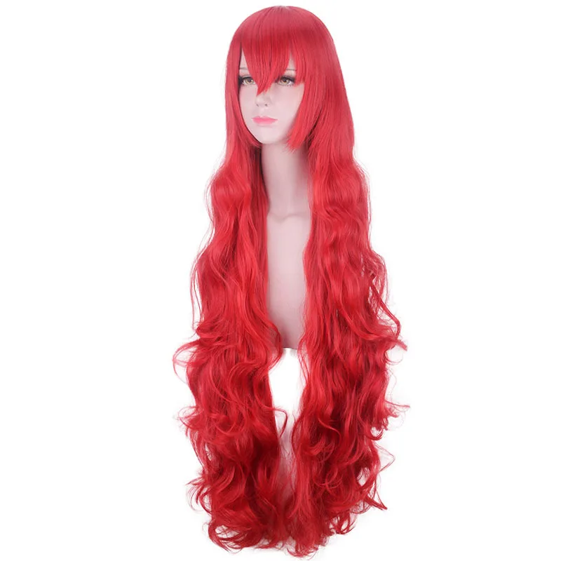 Peluca sintética larga ondulada rosa azul para Cosplay, juego de rol, disfraz de fiesta, pelo de fibra resistente al calor