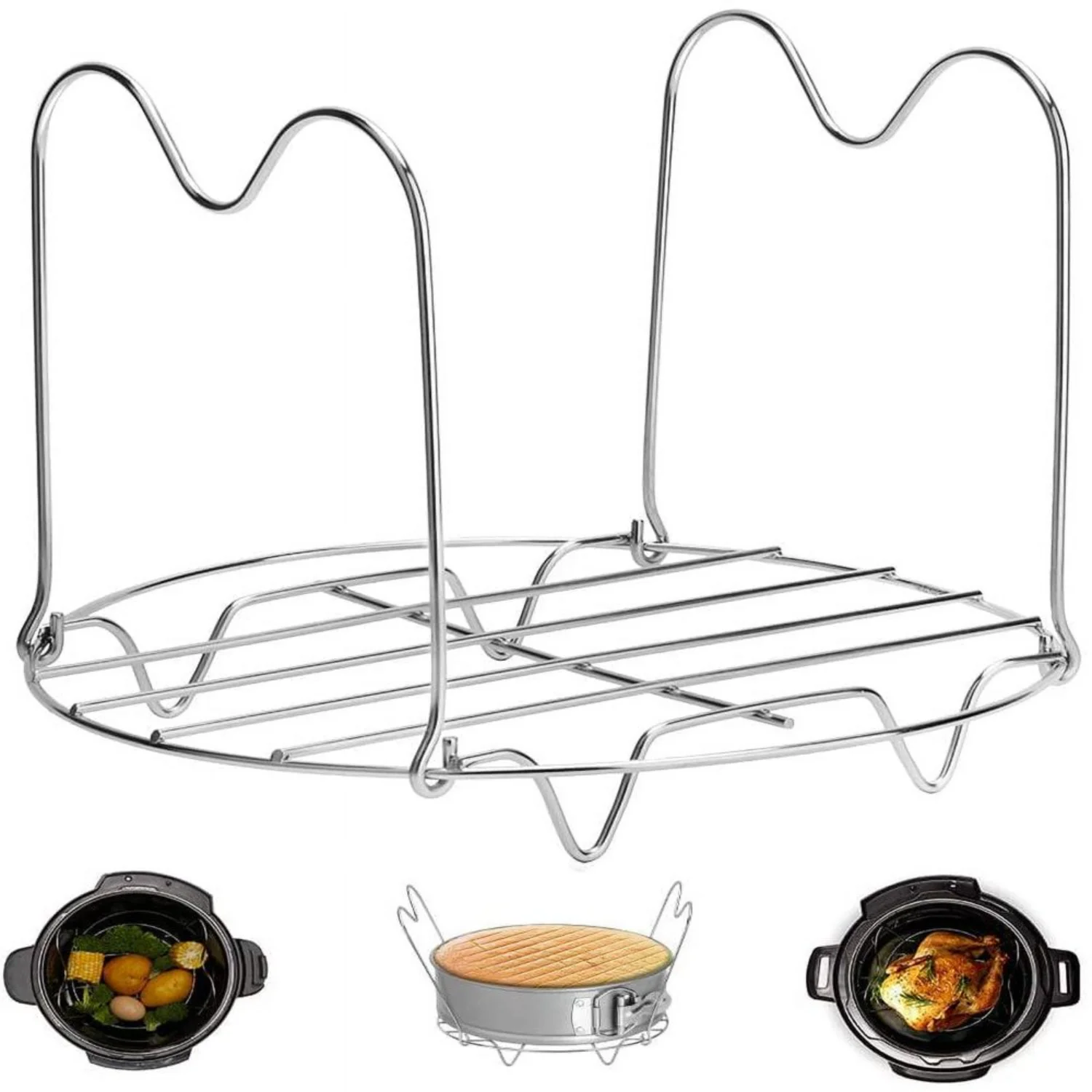 

Stainless Steel Steamer Rack for Instant Pot 6Qt & 8Qt - Steam Rack Trivet Pressure Cooker Fit