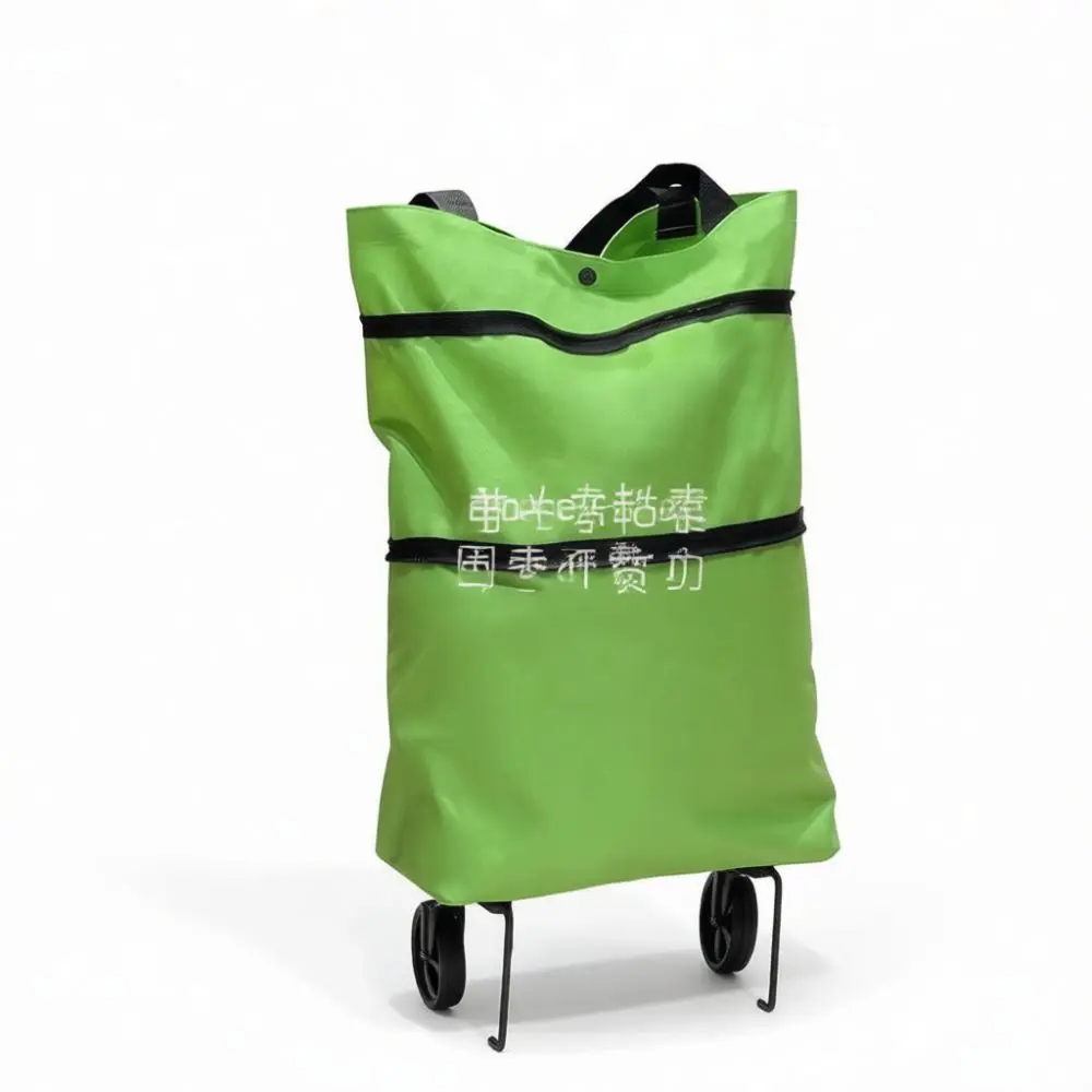 Portable Foldable Shopping Bag With Wheels Large Capacity Collapsible Grocery Cart Utility Trailer Luggage Organizer For Market
