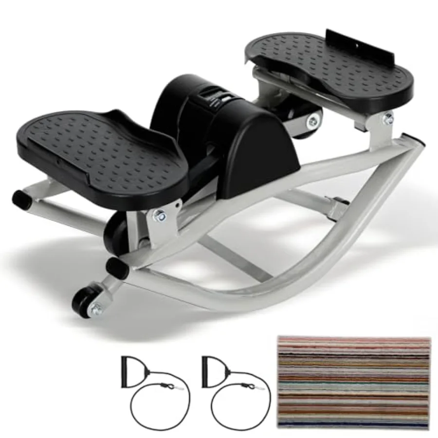 

Rock Stepper Side to Side Rocking Fitness Stepper Home Workout Machine with Resistance Bands for Full Body Workout for Exercise