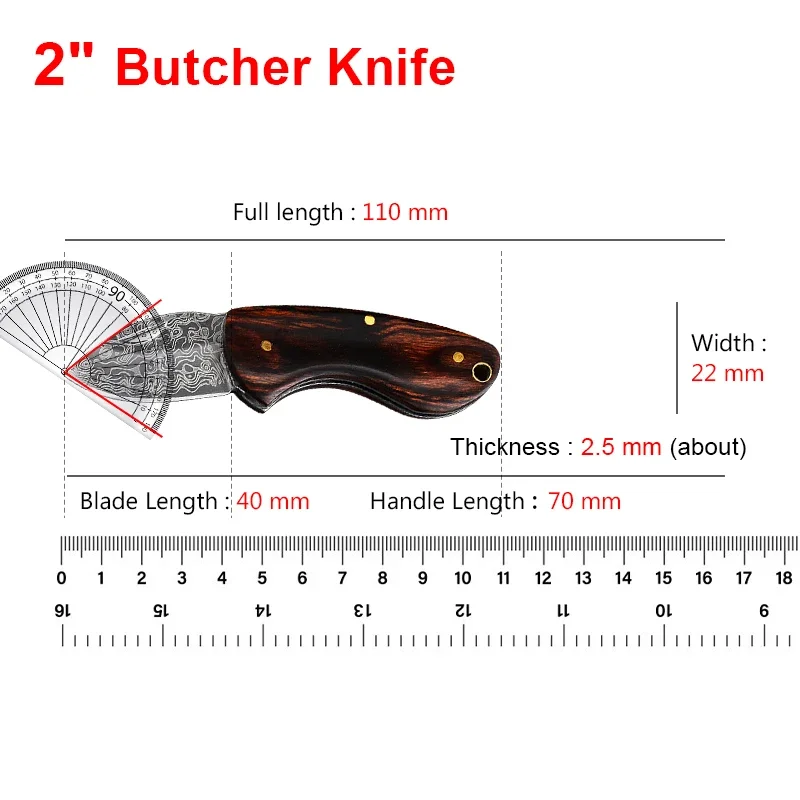 Folding Knife Slicing Meat BBQ Fruit Boning Knife Fish Filleting Kitchen Knives Hand Forged Wooden Handle Utility Knives Tools