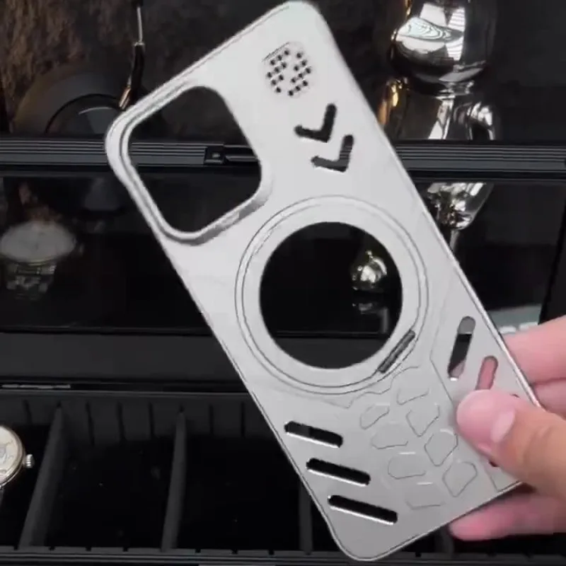 New Arrival Simple and Creative Anti-fall Scratch-resistant Alloy for Apple16 15 Pro Max Phone Case with Bracket Protective Case