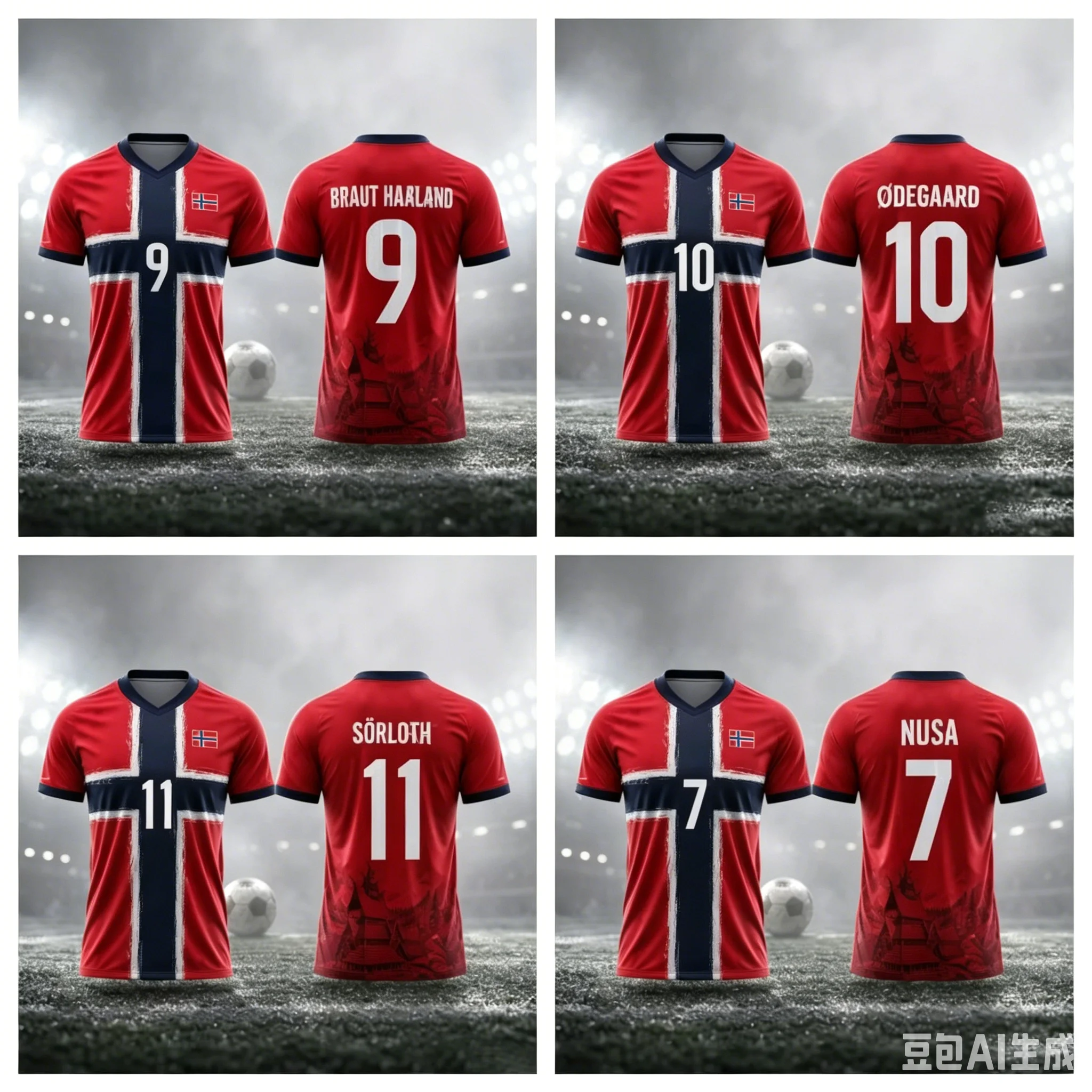 Norwegisches 3D Original Sommer-Fußballtrikot Herren- und Damenmodell Fußball-Trainingstrikot Modisches Freizeit-Oberteil - Kindergrößen – Detail 2