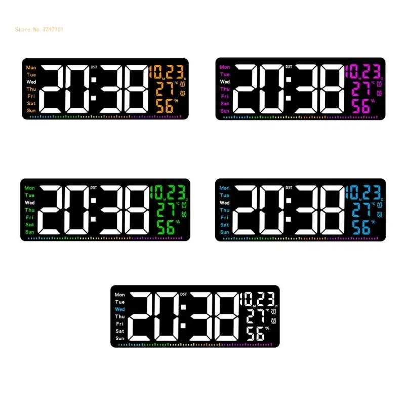 

LED Electronic Clock Time Date And Temperature Display Contemporary For Wall Dropship