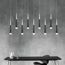 New Nordic LED tapered up and down luminous chandeliers modern minimalist living room bedroom stairs dining room bar chandelier