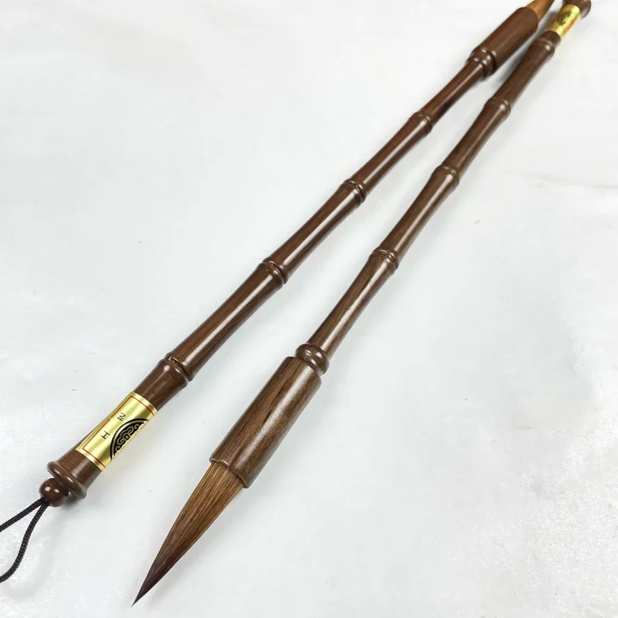 Premium 2-Pack Wolf Fur Calligraphy Brushes | All-in-One for Kaishu, Caoshu Xingshu, | Natural Wood Art Brush with Medium Tip |