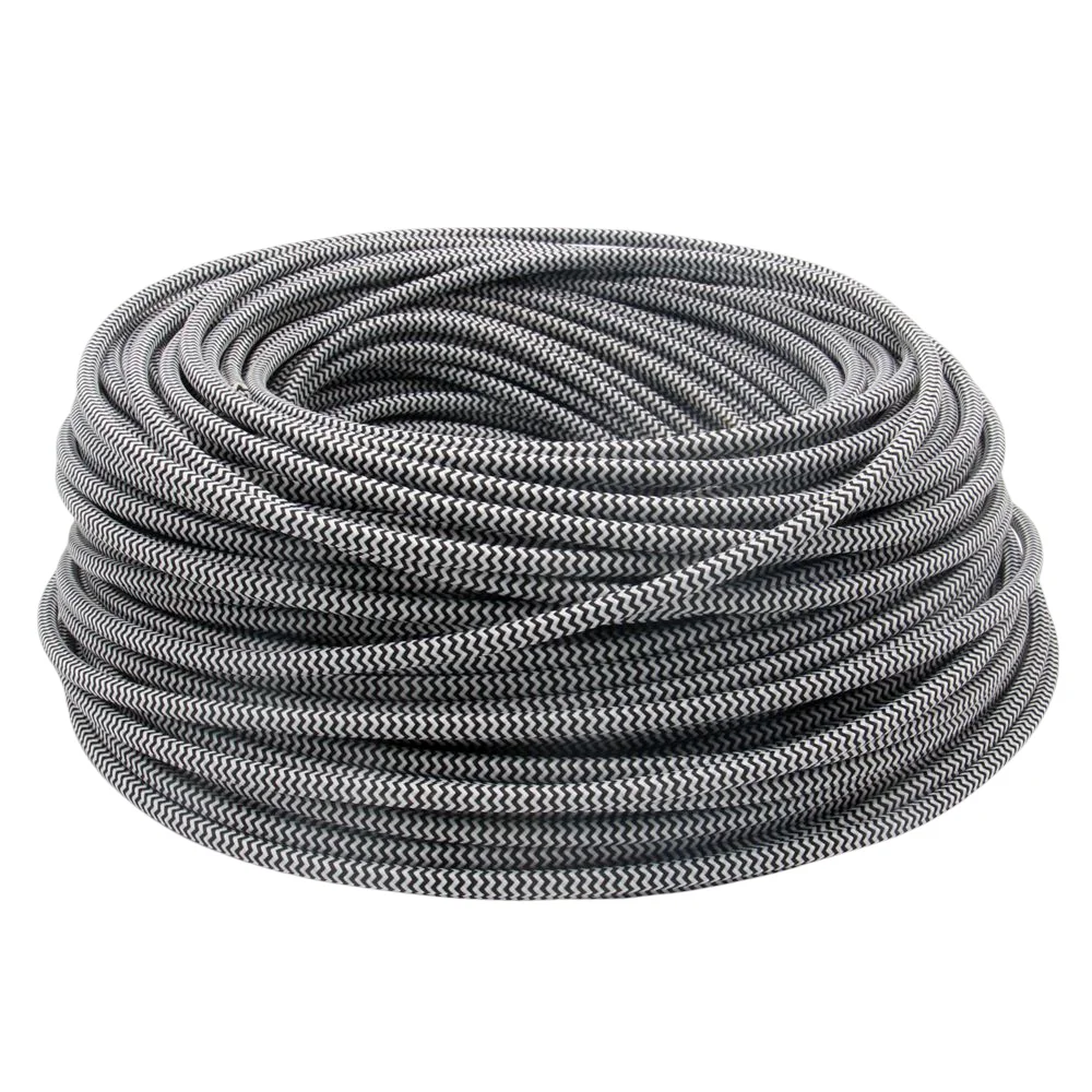 250V 3 Wire Fabric Textile Braided Electrical Wire Cable Colorful Flex Power Cord For Vintage Pendant Light