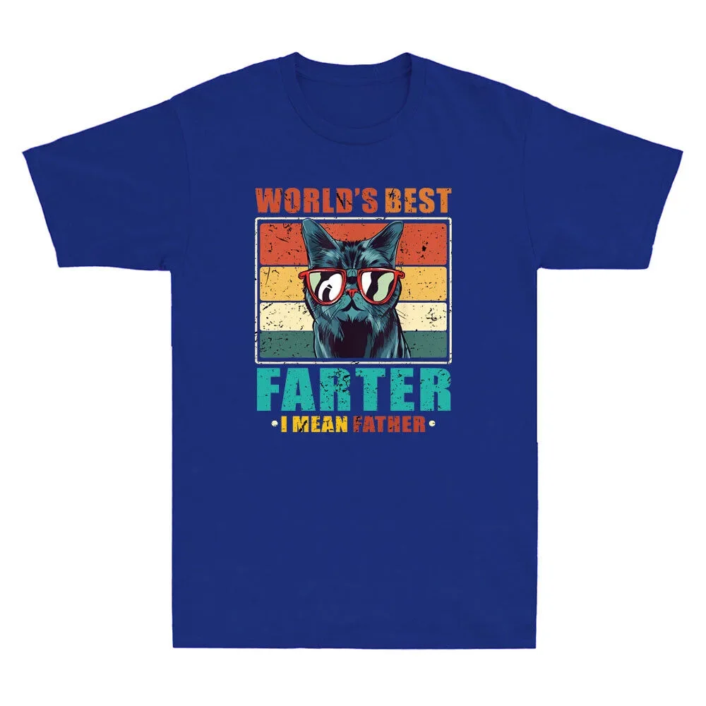 Gift for DadWorlds Best Farter I Mean Father Funny Cat Meme Men's T-Shirt