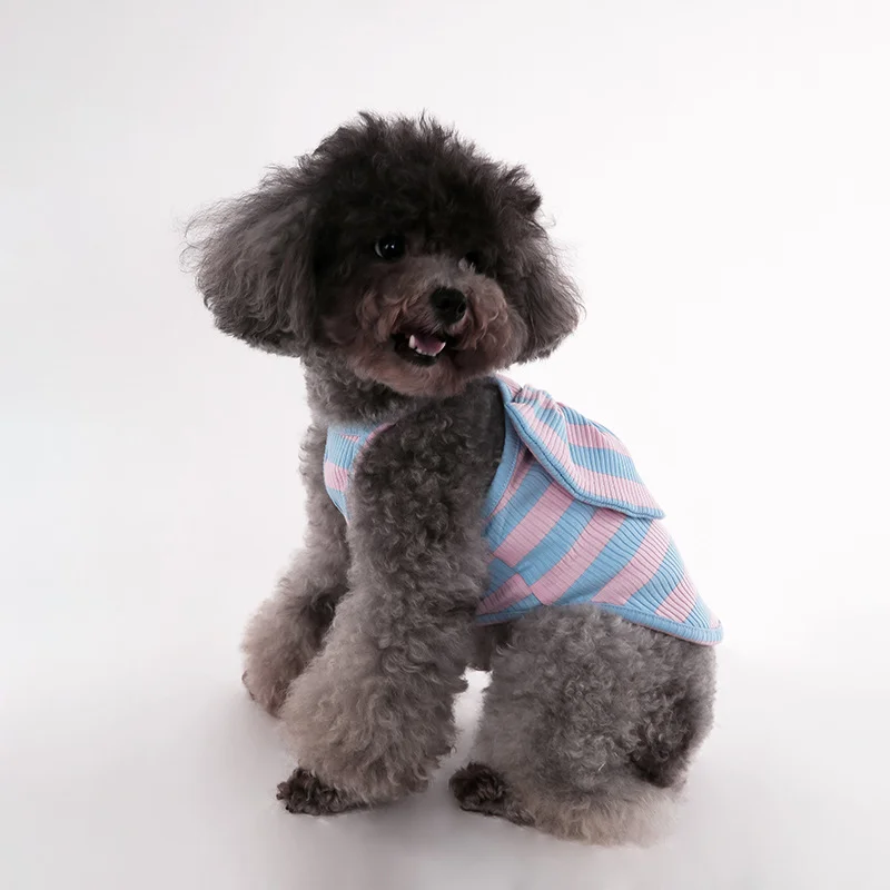 Pet dog clothing - Sweet bow elastic short T-shirt for Teddy bear, Schnauzer, Pomeranian, small medium-sized dog. view 3