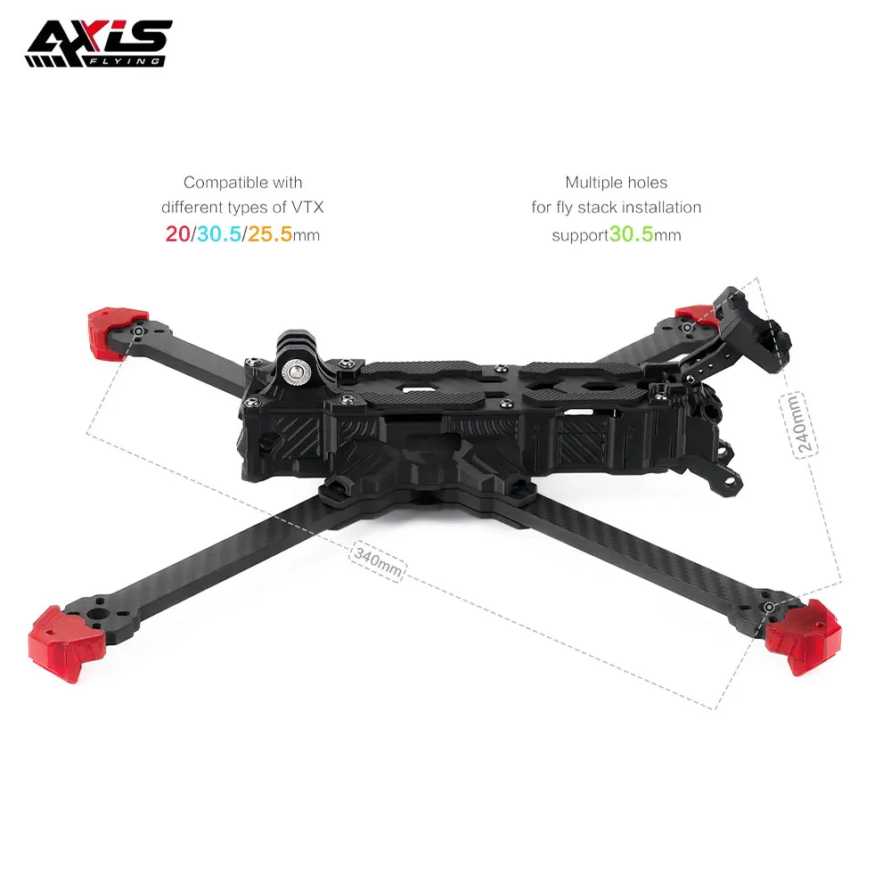 Axisflying 7 بوصة مانتا X7 طقم إطارات صحيح X 340 مللي متر قاعدة العجلات ل طويلة المدى RC FPV حرة الطائرة بدون طيار كوادكوبتر الملحقات