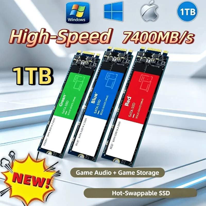 

M.2 NVMe 1TB SSD 2026 New High Speed Internal Solid State Drive Hard Disk for Desktop Laptop PC Computer Upgrade Fast