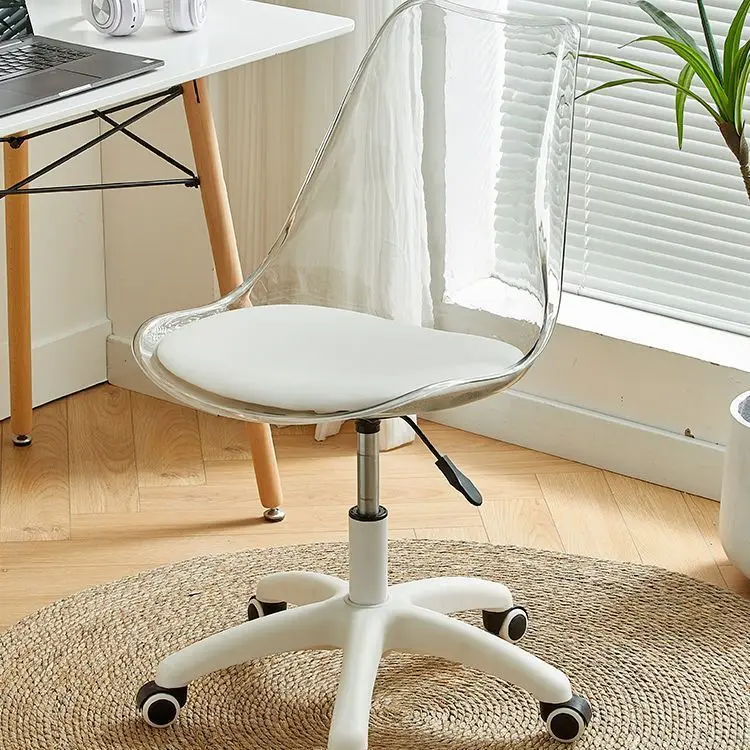 & Nordic Clear Acrylic Desk Chair Set, Transparent Vanity Table with Backrest Chair for Bedroom Study Office Wholesale